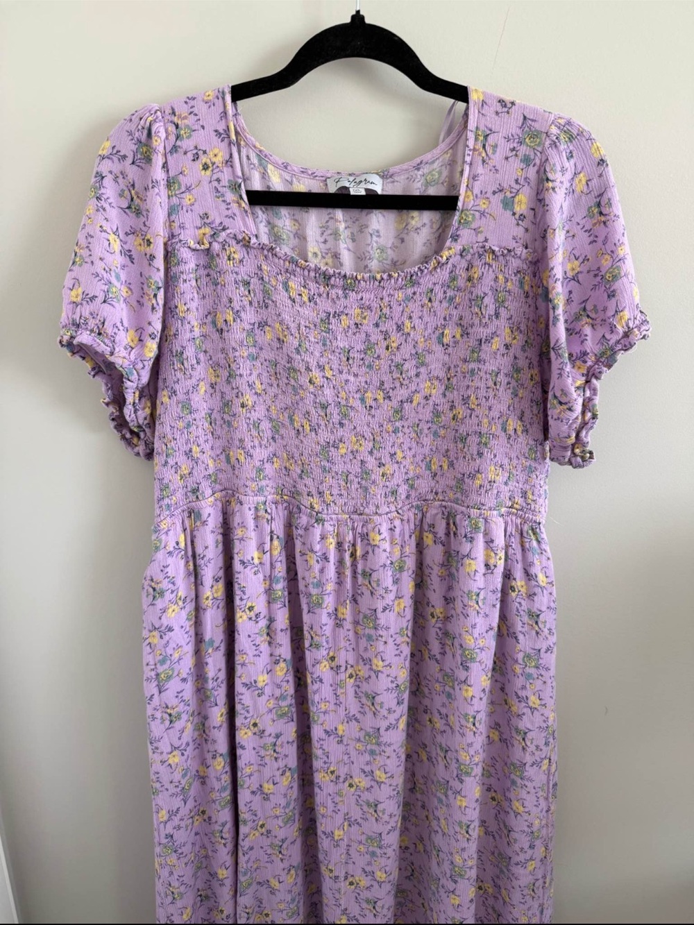 Floral Smocked Midi Dress in Lilac